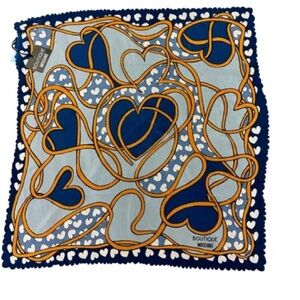 NWT Moschino Scallop Edges Scarf in 099-Blues